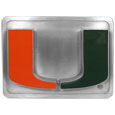 Miami Hurricanes Hitch Cover Class II and Class III Metal Plugs
